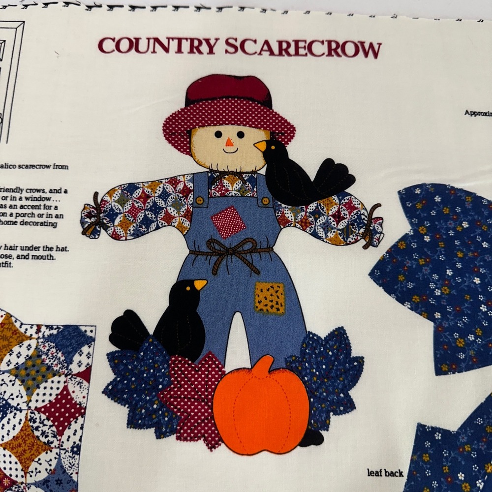 Cranston Print Works Keepsake Craft Autumn Country Scarecrow Fabric Panel Cotton